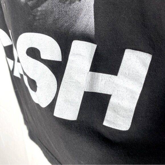 Cash Black White Johnny Cash Middle Finger Graphic Tee T Shirt S - Picture 8 of 12